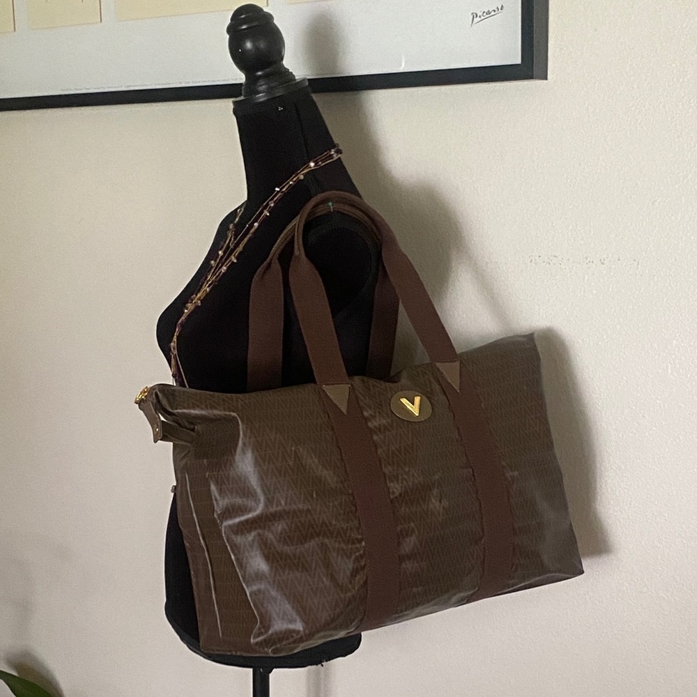 Authentic Mario Valentino V Monogram Coated
Travel Bag/Tote Made in Italy.